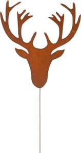UNUS® Gartenstecker Rost Gartendeko Hirschkopf Metallstecker Garten Roststecker