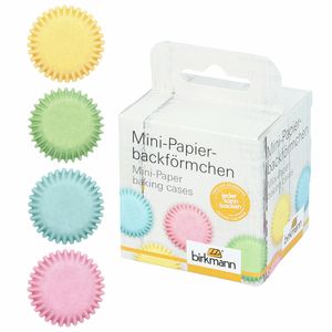 Birkmann Mini-Papierbackförmchen, 100 Stück, Backförmchen, Muffinbackform, Muffinform, Pastell, Ø 4.5 cm, 444638
