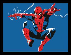 Spider-Man - Gerahmtes Poster "Web Lines Landscape" PM8605 (30 cm x 40 cm) (Blau/Rot)