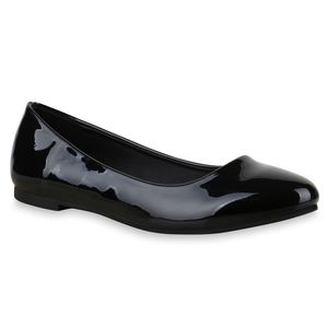 Mytrendshoe Klassische Damen Ballerinas Slipper Flats Schuhe 814691, Farbe: Schwarz, Größe: 37