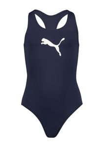 PUMA Racerback Badeanzug für Mädchen Badeanzug SWIM GIRLS schnelltrocknend Chlorbeständig, Farbe:Navy, Bekleidung:152