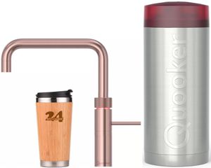 "QUOOKER FUSION Square COMBI+ B Copper Rose' PVD & 100°C batéria (22+FSRCO)" (2-dielna) drezová batéria s funkciou 100°C vriacej vody