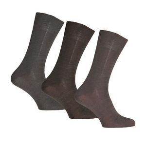 Simply Essentials - Ponožky pro muže ze super měkkého bambusového vlákna (3 balení) 1580 (39,5 EU-45,5 EU) (hnědé odstíny)