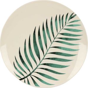 Siaki Collection tanier Leaf green biely porcelán 27x27x2,5 cm