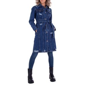 Ital-Design Damen Jeans Mantel von Laulia Gr. S/36 - blue