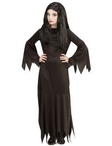 Gothic-Dame Kinderkostüm Halloweenkostüm schwarz