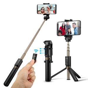 Bluetooth Selfie Stick Stativ, BlitzWolf 3 in 1 Erweiterbar Monopod Wireless Selfie-Stange Stab 360°Rotation mit Bluetooth-Fernauslöse für iPhone Android Samsung 3,5-6 Zoll Smartphones(Schwarz)