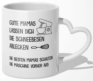 22Feels Mama Geschenk Muttertag Mutter Tasse Geburtstag Kaffeetasse Frauen Weihnachten Haferl Beste Eltern (Herzhenkel Weiss)