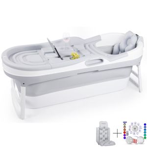 Hello Bath ® Ihrer eigenen faltbaren Badewanne 148x62,5x53cm zu entspannen fur Erwachsene | 148x62,5x53cm | Ideal für kleine Badezimmer | Mobile tragbare Klappbadewanne zum Aufstellen | Grau