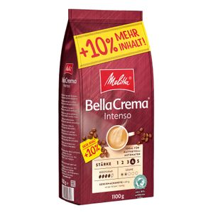 MELITTA Ganze Kaffeebohnen BellaCrema Intenso 1100 g starkes Aroma intensiv
