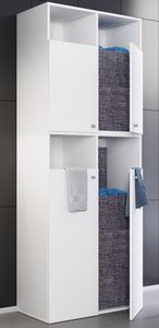 VCM Stoff Wäscheschrank Wäschetruhe Wäschebox Wäschekorb Stoffbox Wäsche Dreso XXL4f weiß