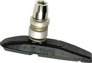 Kool-Stop Bremsschuhe T3 Supra 2 dual V-Brake, L=66,5mm asymm., für Alu-Felgen, schwarz/salmon