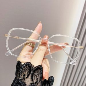 PACIEA Lesebrille Blaulichtfilter Quadratische Anti-Müdigkeit Computer Gaming Schutz für Damen Transparent +400