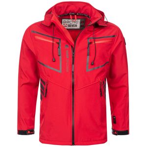 A. Seven Herren Outdoor Softshelljacken, Wasserabweisend, Windschutz Softshell Jacke AS-088 - Rot L