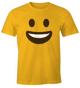 Herren T-Shirt Emoticon Gruppenkostüm Fasching Karneval Junggesellenabschied JGA lustig Fun-Shirt Moonworks® Lachen gelb XL