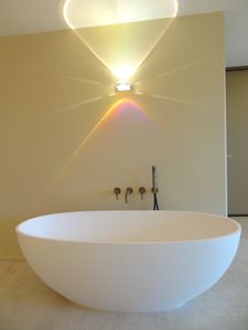 Freistehende Badewanne Mineralguss Weiß Glänzend Oval 180x80x60