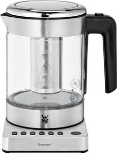 WMF Küchenminis 2 in 1 Vario Wasserkocher mit Temperatureinstellung, 1l, 1900 W, Teekocher Glas mit Teebeutelhalter und Sieb