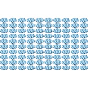 WELLGRO® Einmachdeckel To 82 - blau kariert, Metall, Ersatzdeckel für Einmachglas - verschiedene Mengen wählbar, Stückzahl:100 Stück