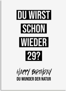 Postkarte GEBURTSTAG Schon wieder 29? Wunder der Natur