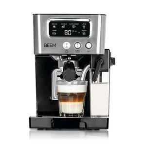 BEEM ESPRESSO-LATTE Siebträgermaschine 15 bar Kaffeespezialitäten Barista 0,4 L Milch- & 1,4 L Wassertank Milchschaumkonsistenz individuell wählbar