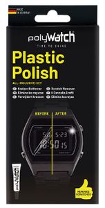 polyWatch Uhrglas-Politur Kratzer-Entferner Set mit Poliertuch für Kunststoff-Uhrengläser