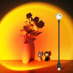 Sunset Lamp, Sunset Projection Lamp mit USB, Sonnenuntergang Lampe ​360 °Drehung, für Live-Übertragung, Fotos, Wohnzimmer, Schlafzimmer RomantischeNachbildung(Sonnenuntergang Rot)