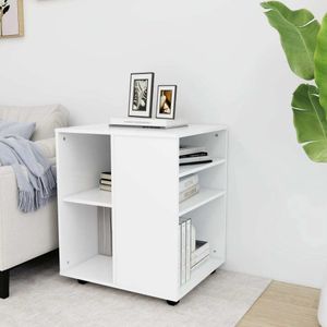 vidaXL Mobilná skrinka biela 60x53x72 cm Drevo Materiál