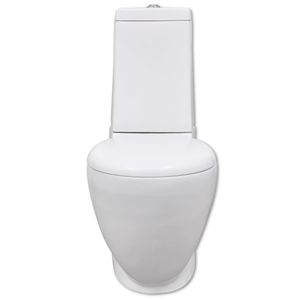 vidaXL Toiletten & Bidet Set Weiß Keramik