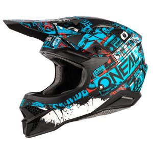 Oneal 3Series Ride Motocross Helm Farbe: Schwarz/Blau, Grösse: M (57/58)