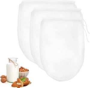 3 Stück Verschiedene Größen Nussmilchbeutel, Feinmaschiges Filtertuch, Seiher, Passiertuch,für vegane Nussmilch Mandelmilch Haselnussmilch Feinmaschiges Passiertuch Filtertuch