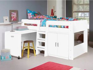 Etagenbett für Kinder FUNKY mit Kommode, Schreibtisch und Leite, Jugendbett, Kinderbett, Kinderzimmer