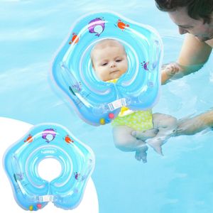 Blau -Baby Neugeborenen Pool schwimmt Aufblasbare Schwimmer Ring verstellbar mit seitlichem Griff Kleines Halsband für Säuglinge und Kleinkinder von 0-6 Monaten