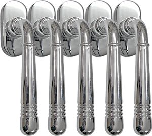 Fenstergriff Set 5 x FG Helena 1673 Chrom Rasterolive Fensterbeschlag Drücker