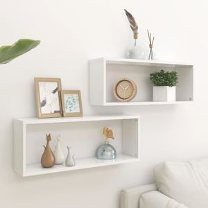 vidaXL Cube Shelves 2 ks. Bílé 60x15x23 cm odvozené dřevo výrobek