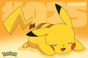 Pokemon - Pokémon - Pikachu Asleep - TV Serie Spiel Poster - Größe 91,5x61 cm