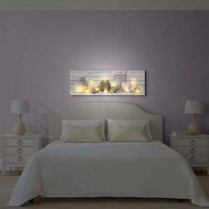 LED-Leinwand Bild Wanddeko Wohnzimmer Schlafzimmer Leuchtbild süßes gemütliches Zuhause 30 x 90 cm