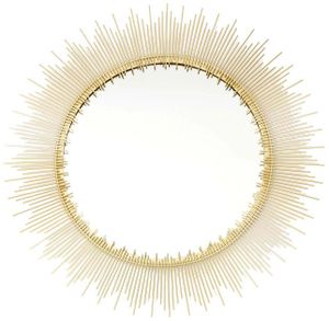 Sonnen-Spiegel aus goldfarbenem Metall 60 cm