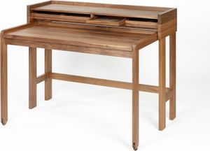 Lambert Modesto Sekretär Walnuss massiv, geölt, 120 x 58 cm, ausgez. Tiefe 88 cm, H Gesamt 93 cm, H Arbeitsfl. 75 cm 56308