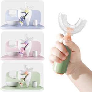 3 Stück Kinder Jungen Mädchen U-Form Zahnbürste Silikon Zahnbürste 360° Gründliche Neue Handzahnbürste