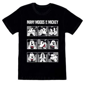 Mickey Mouse & Friends - Tričko "Many Moods Of Mickey" pro muže/dámy Unisex HE920 (XL) (černá/bílá)