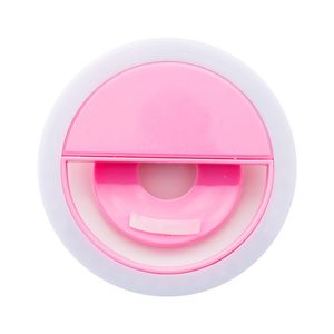 Tragbares USB-Ladungsclip-On-LED-Ring-Selfie-Licht für Handyfotografie-Rosa