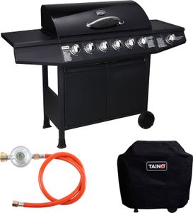 TAINO BASIC 6+1 Brenner Gasgrill Abdeckung Set Gasregler BBQ Zubehör Cover