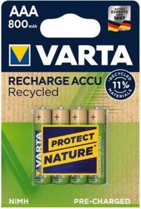 Varta Akku RECHARGE Recycled AAA HR03 800mAh 4St.