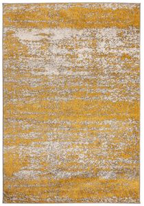 Carpeto Rugs Modern Teppich Abstrakt Muster - Kurzflor Teppich für Wohnzimmer, Esszimmer - Gelb Gold 200 x 300 cm