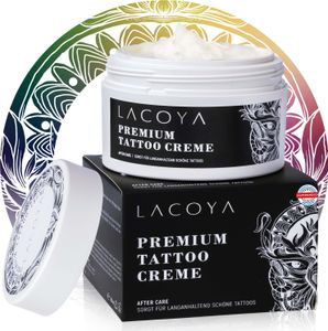 LACOYA® Tattoo Creme - Premium Tattoo Butter 250ml - Frisches Tattoo Pflegecreme - 100% Vegan Brightening Balm beschleunigt die Heilung - Skin Med Tattoo Pflege - Hergestellt in DE