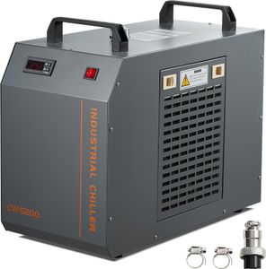 SucceBuy Industrielle Wasserkühlung CW-5202 - 7L Tank, 18 L/min Durchfluss, Kompressorkühlung für Lasergravur