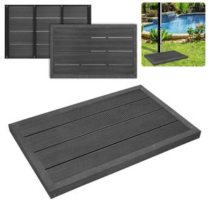 Sessamen-LP Bodenelement für Solardusche, Anti Rutsch, 105 x 63 x 5,5 cm, Outdoor Bodenplatte aus WPC für Gartendusche Poolleiter Pooldusche, Anthrazit