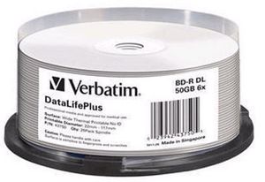 Verbatim DataLifePlus - 25 x BD-R - 50 GB 6x - weiß - breite Thermodruckfläche - Spindel