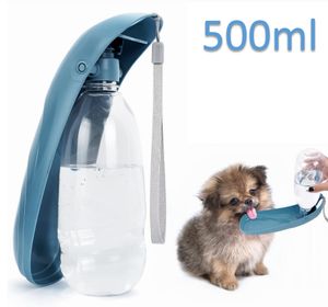 550ml Faltbare Hundetrinkflasche Auslaufsichere Outdoor Wasserflasche Tragbare Trinkflasche für Haustiere Hundenäpfe, blau