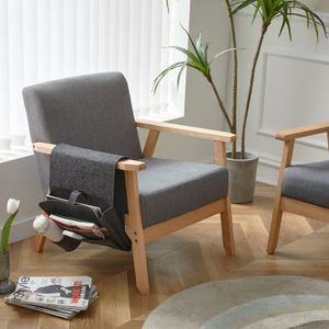 H.J WeDoo Retro Sessel Stuhl,für Wohnzimmer Schlafzimmer Skandinavisches Designsessel,grau